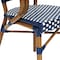 Flash Furniture Bordeaux French Bistro Stacking Chair w/Arms, Navy/White PE Rattan/Bamboo Print Alum Frame, 4PK 4-SDA-ADS642142-NVYWH-NAT-GG - alternate 4